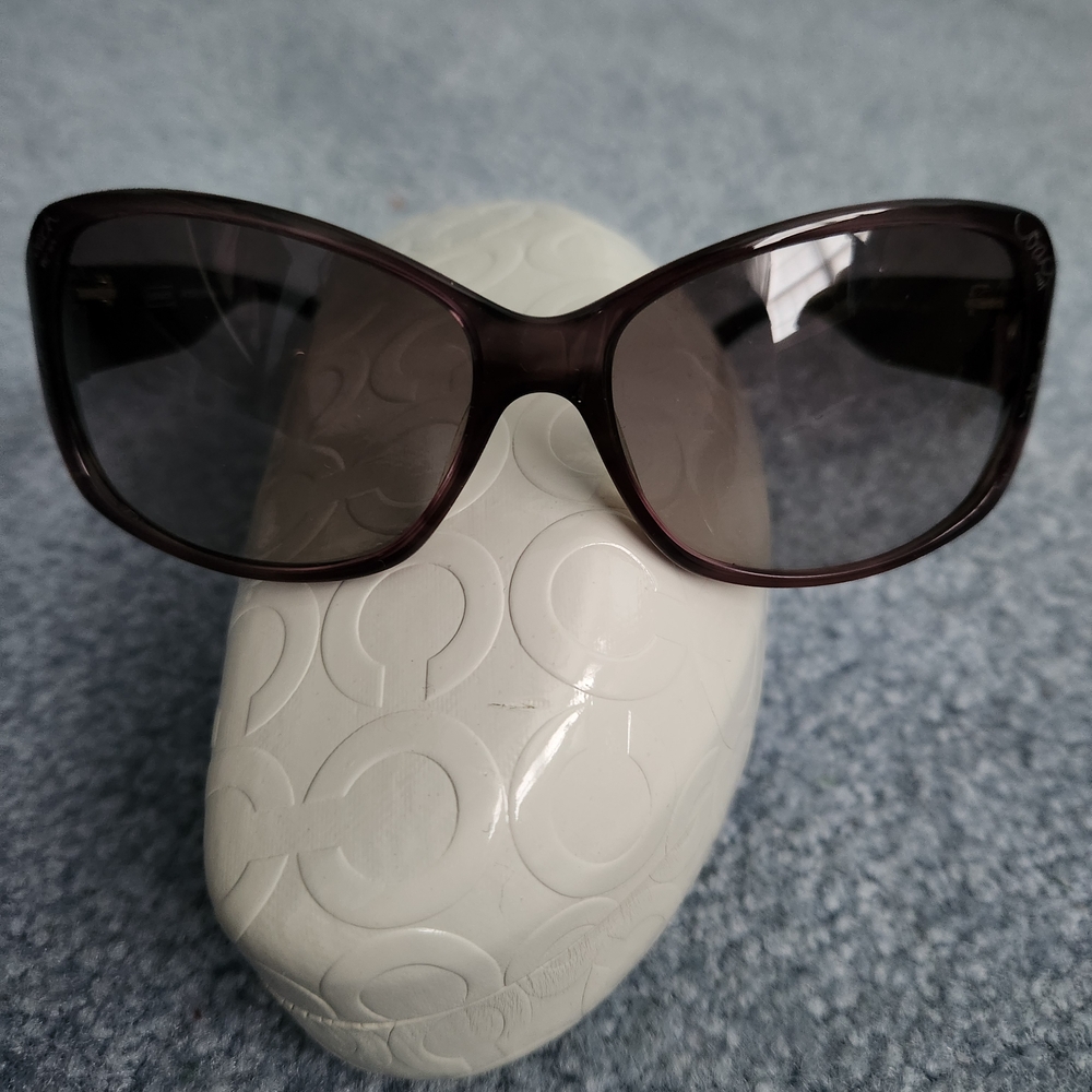 Coach Dark Purple Sunglasses With Logo
